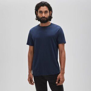 Robert Barakett Navy Crew Neck T-Shirt – Size Medium – Luxury Pima Cotton